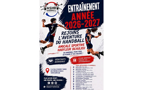 Inscription et reprise de l'activité de la section Handball