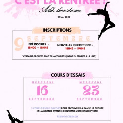 Inscription et reprise des cours de la section Show dance (Danse moderne)